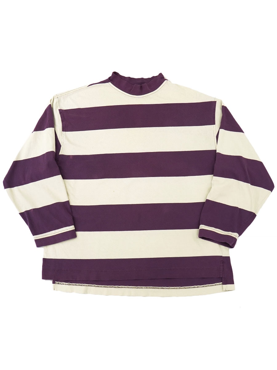 90's OLD GAP 100%コットン モックネック 太ボーダー カットソー 表記(XL) USA製