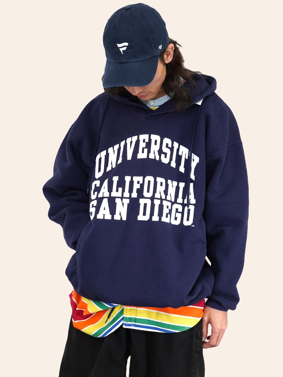 90's RUSSELL PRO COTTON ''UNIVERSITY CALIFORNIA SD'' スウェットパーカ 表記(XL) USA製