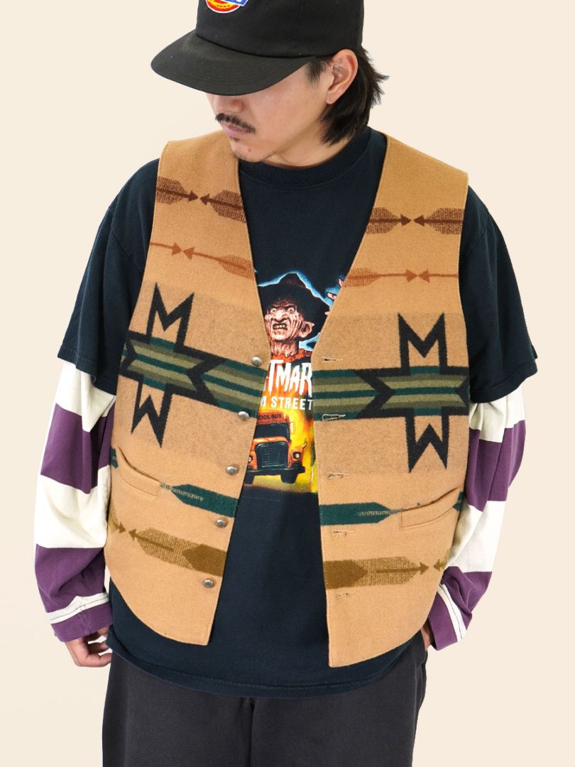 00's anvil ''エルム街の悪夢'' フレディ 両面プリント Tシャツ 表記(XL)