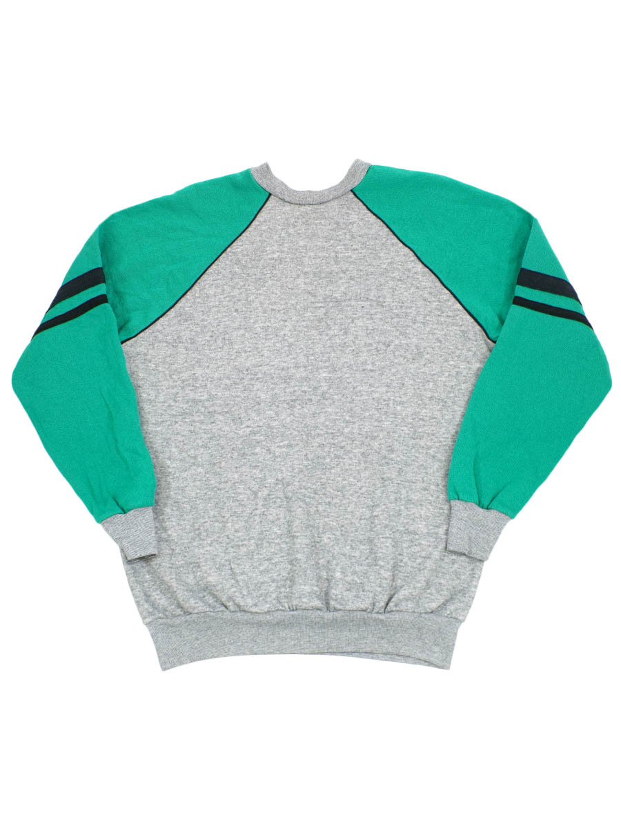 70's～ 2トーン切り替え 無地 ラグランスウェット グレー 実寸(M位)