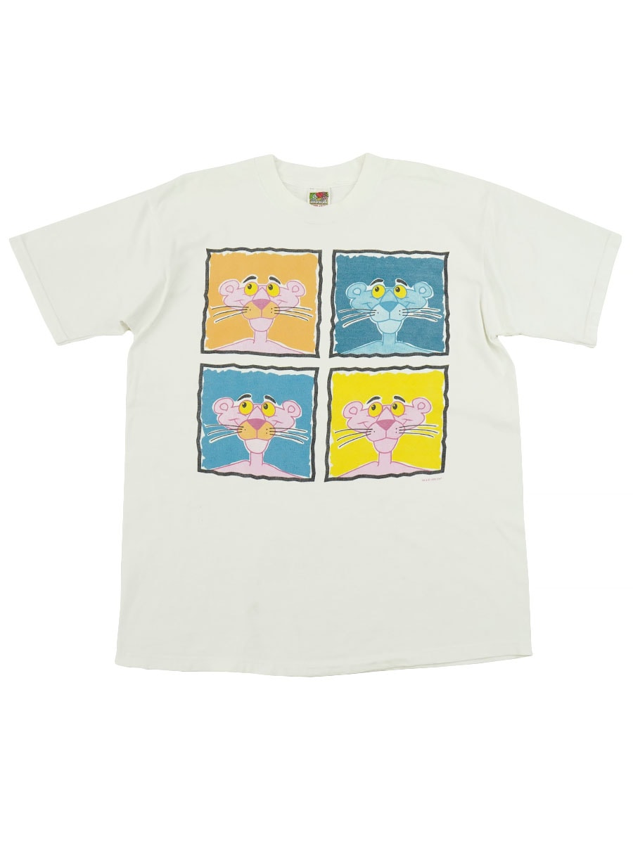 90's FRUIT OF THE LOOM ピンクパンサー パネル柄 Tシャツ 表記(L)