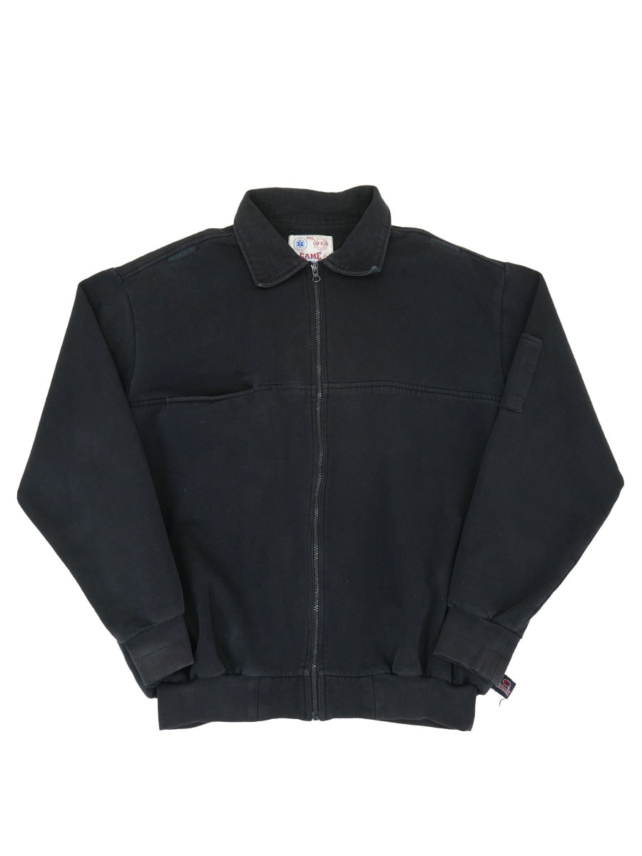 90's GAME WorkWear ハンドポケット付き フルジップ スウェット 褪せブラック 表記(2XL)