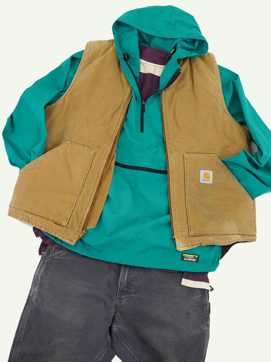 80's～ L.L.BEAN アノラックパーカー 表記(L) 単色エメラルドグリーン USA製