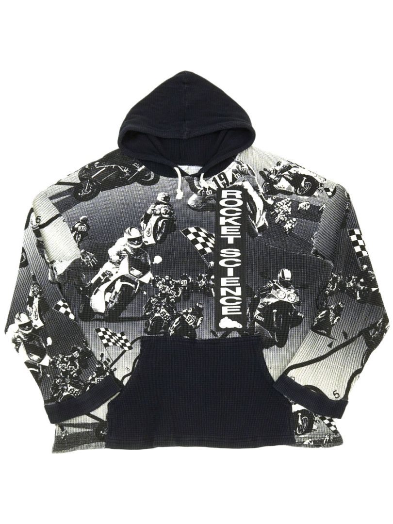 70's～ ''ROCKET SCIENCE'' オールオーバープリント サーマルパーカ 表記(L) USA製