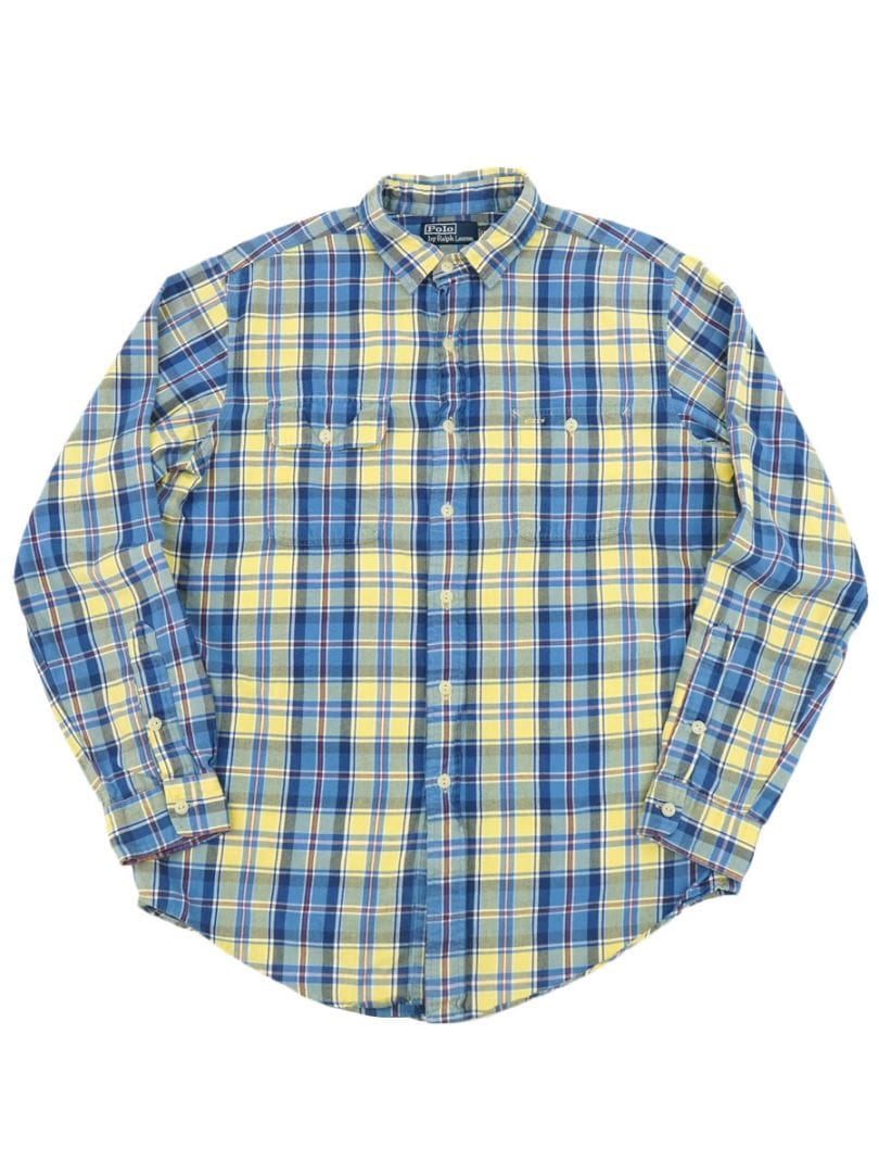ラルフローレン ガチャポケ インディアコットン チェックシャツ 表記(L) 