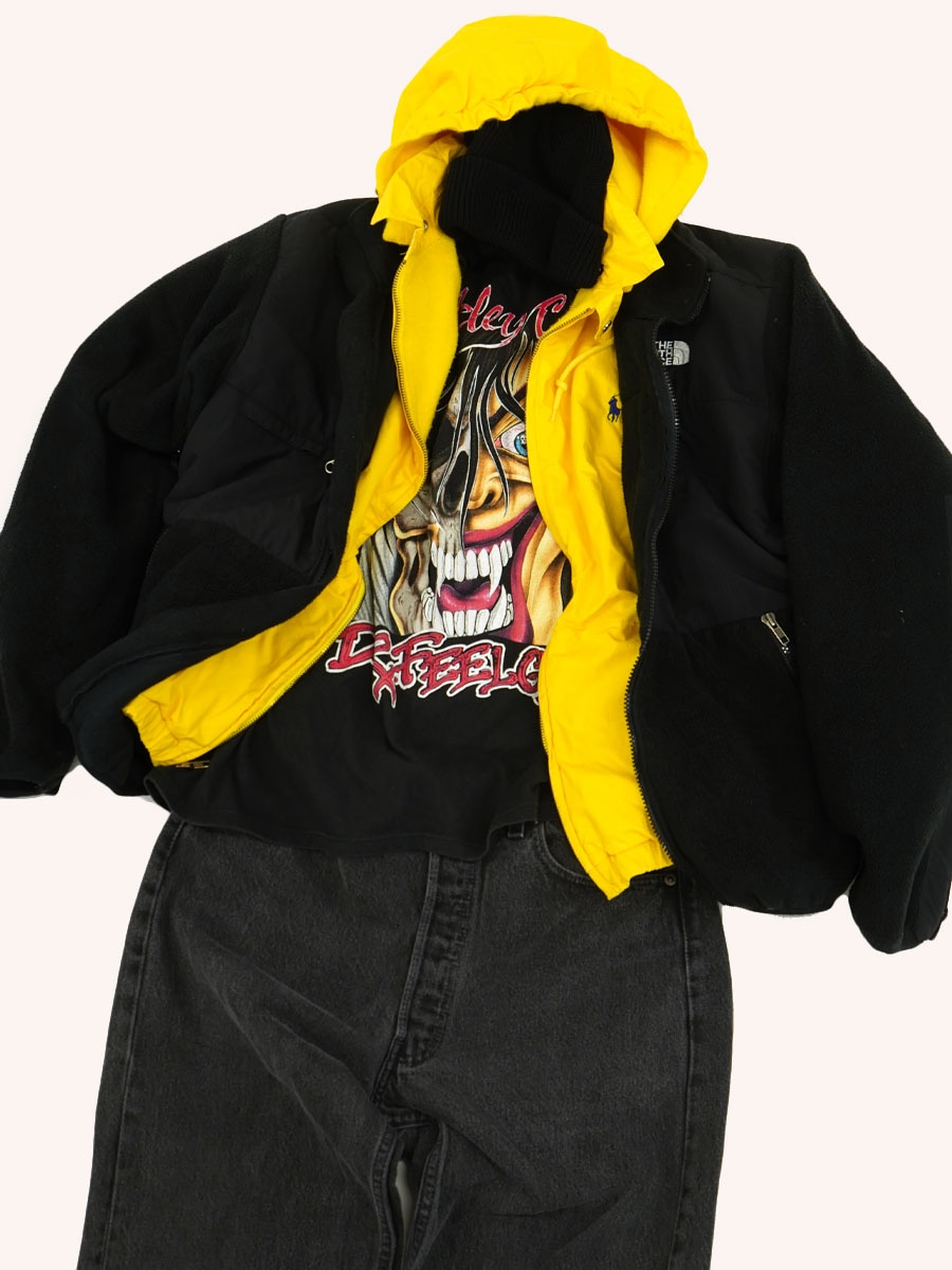 ラルフローレン コットンポプリン スウィングトップ イエロー 表記(XL) フード付き