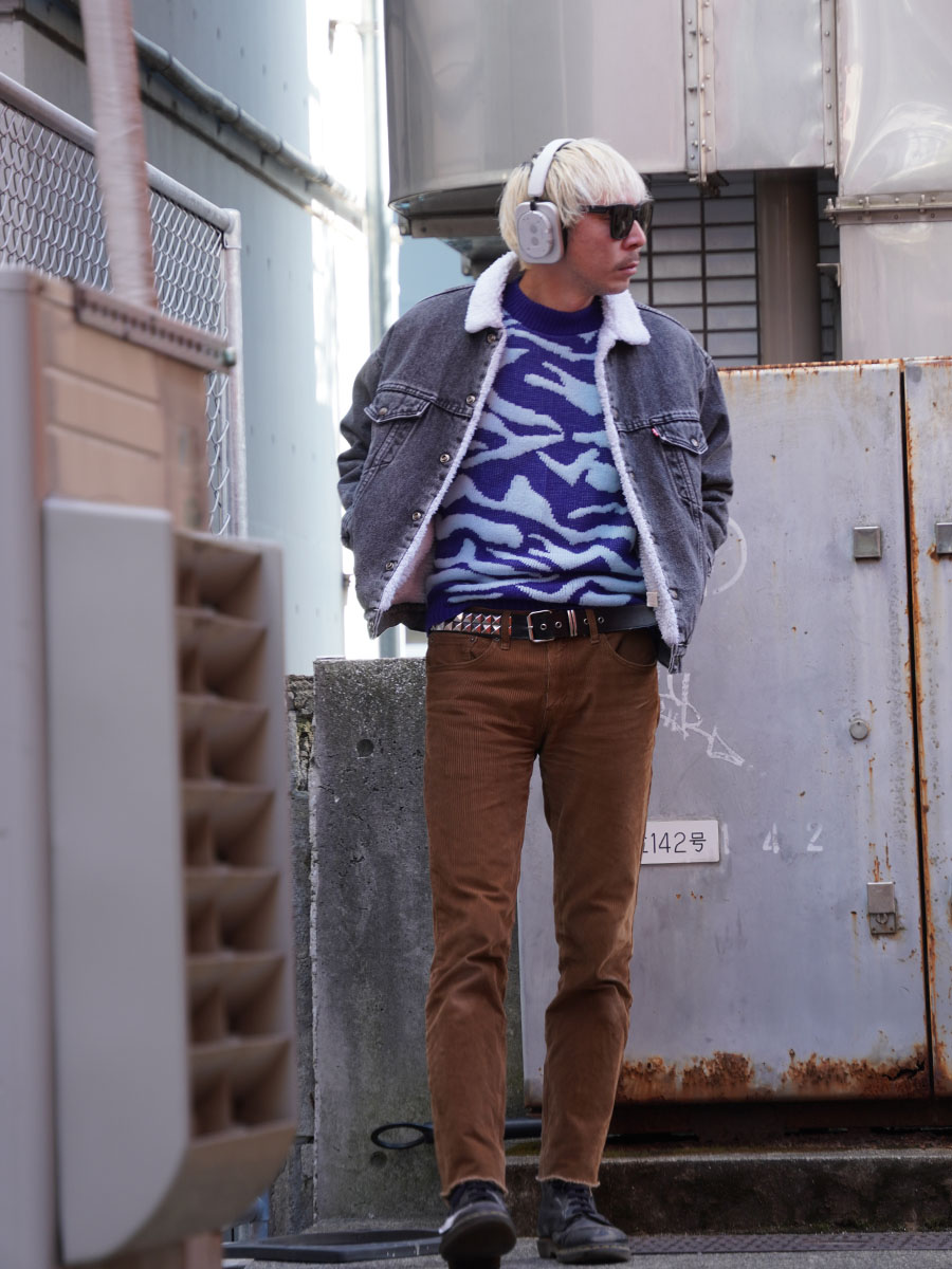 80's Levi's 70609 ブラックデニム ボアジャケット 表記(M)