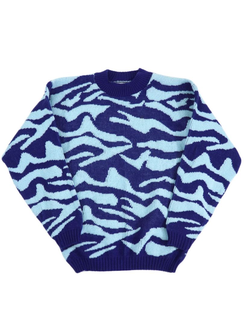 90's Burlington 総柄 クルーネックセーター 実寸(M位) USA製