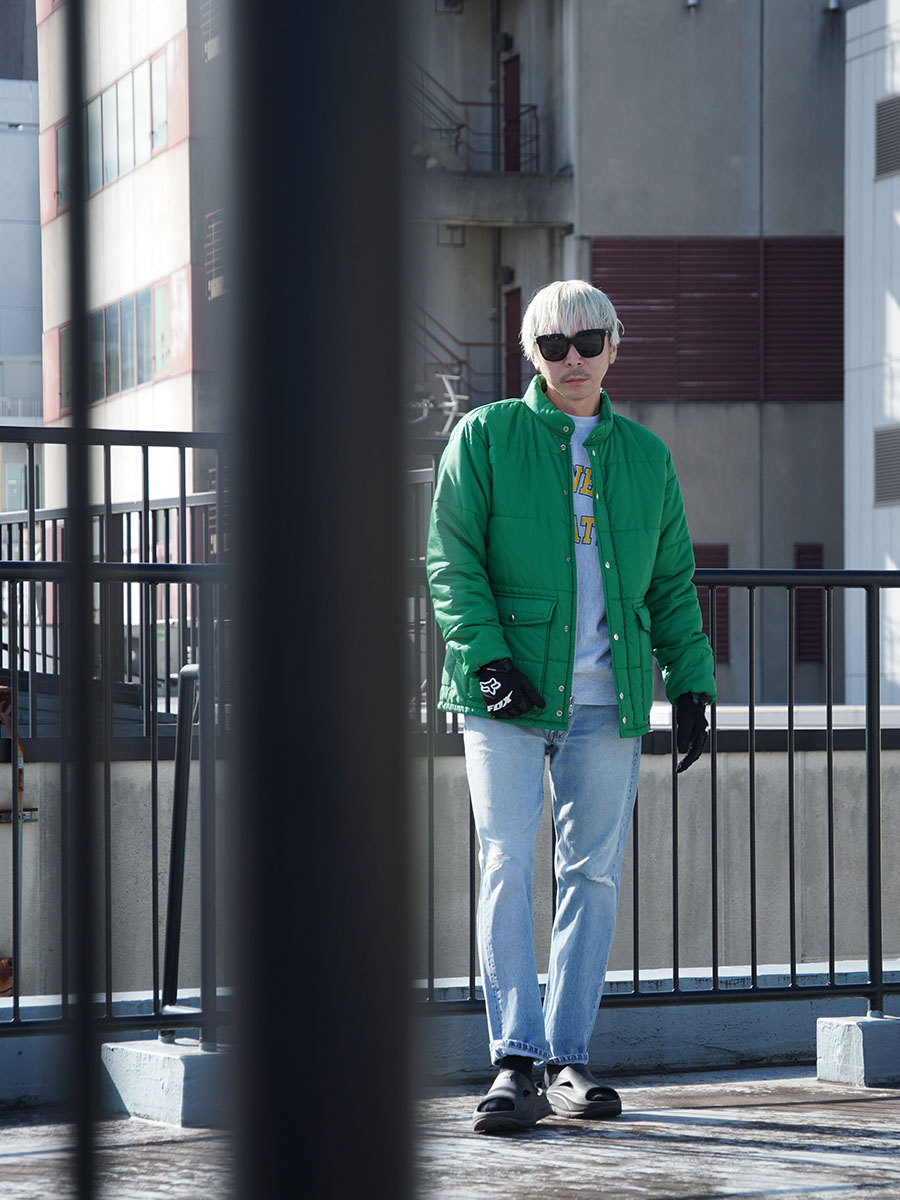 80's Swingster 無地 レーシングジャケット 表記(M) Yellow Green