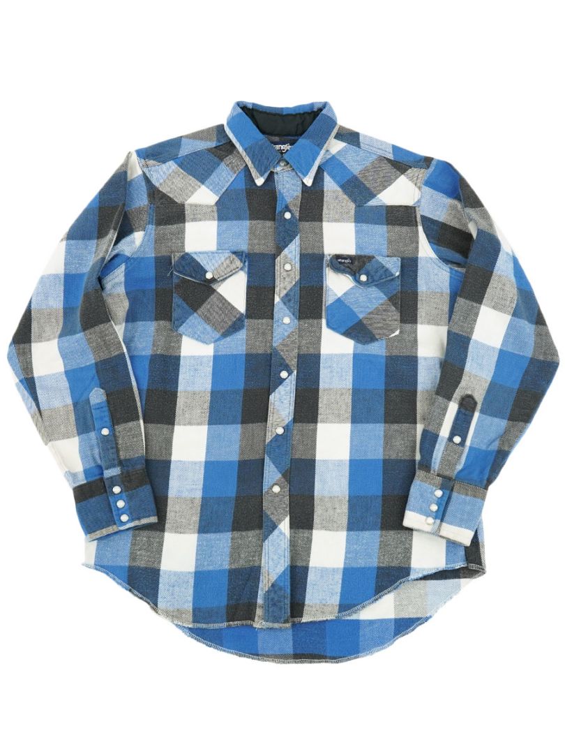 80's Wrangler ブロックチェック ウエスタンフランネルシャツ 表記(16 1/2-35) USA製