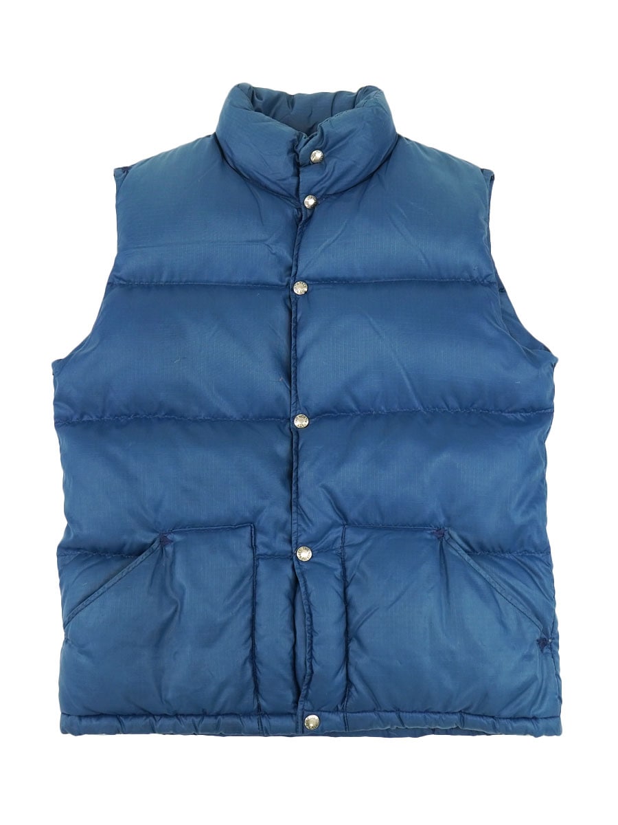 茶タグ ノースフェイス リップストップ ダウンベスト ネイビー 表記(M