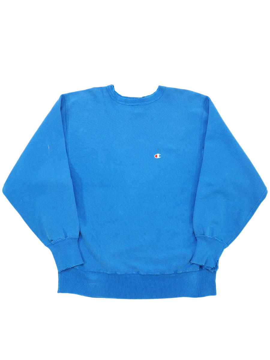 90's 刺繍タグ チャンピオンRW 無地 ブルー 表記(XL) USA製