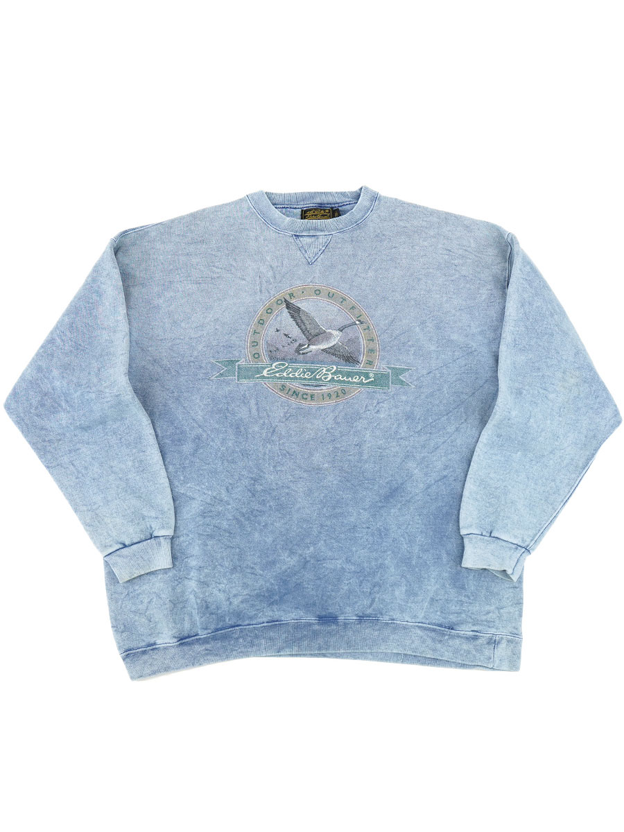 80's 黒タグ エディバウアー WILD GOOSE ピグメントダイ スウェット 表記(XL)