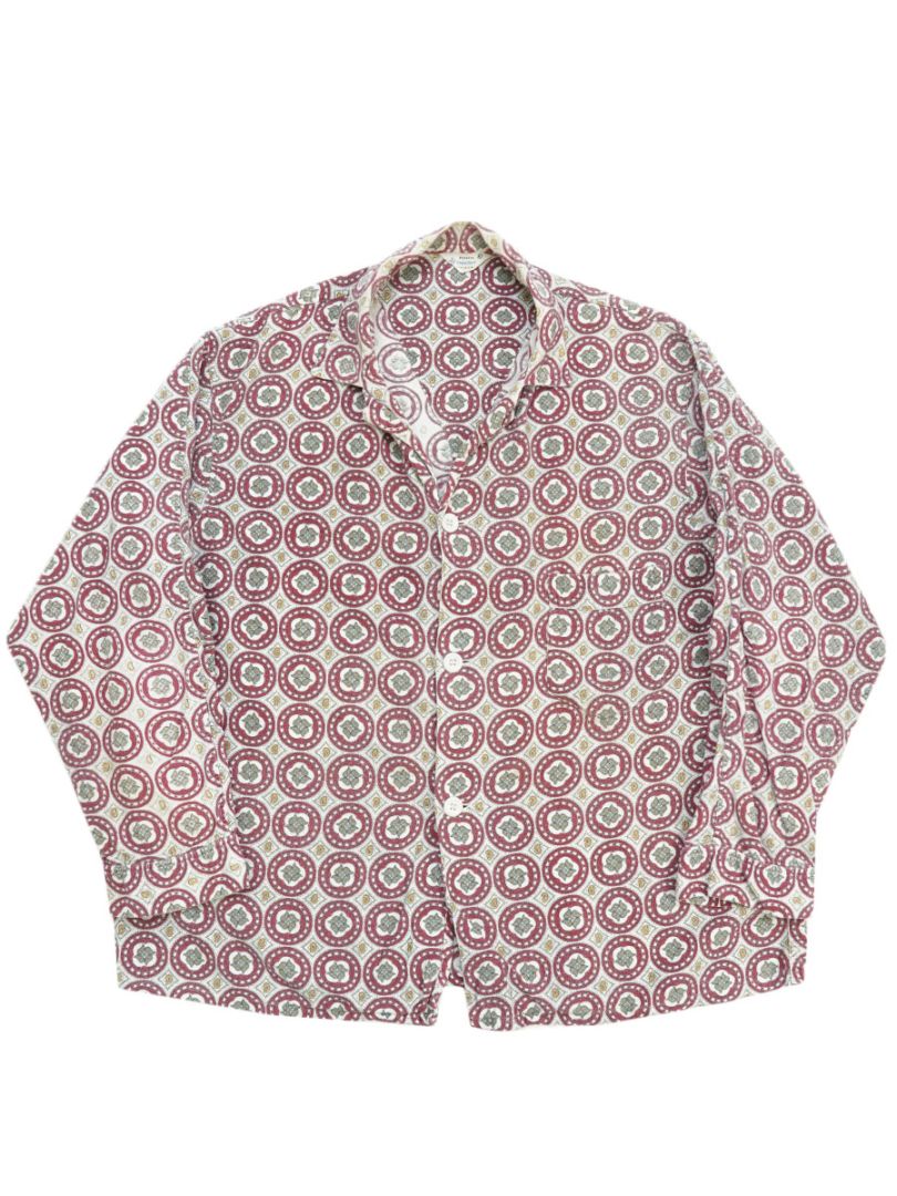 60's PENNEY'S TOWNCRAFT 総柄 プリントフランネル パジャマシャツ 表記(XL)
