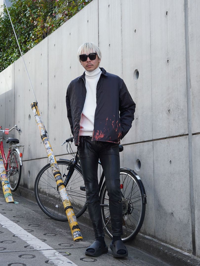 90's～ THIRD RAIL 裏オレンジキルティング ナイロンジャケット ブラック 表記(L) 