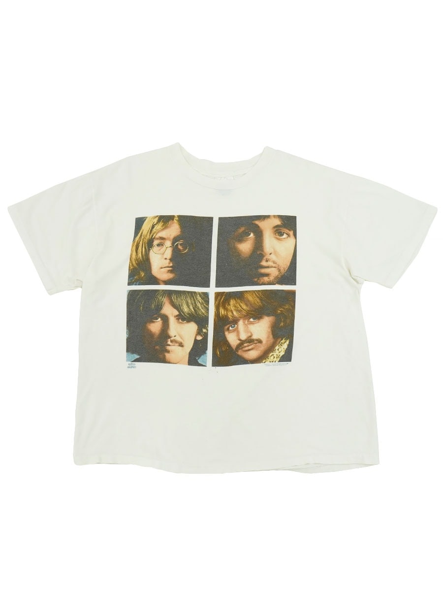 80's～ Hanes ''BEATLES'' 両面プリント 白ボディ Tシャツ 表記(XL) USA製