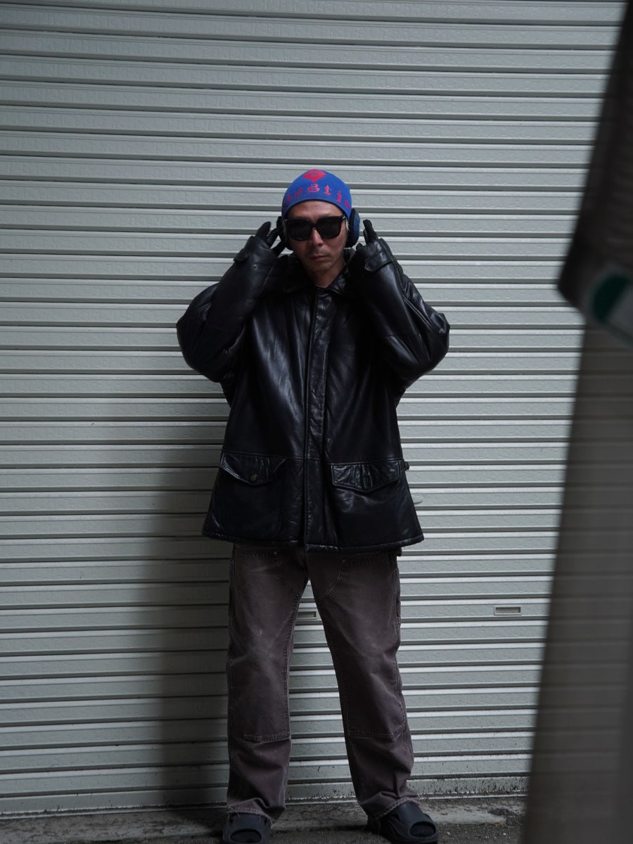 90's～ Timberland レザージャケット ブラック 表記(L) USA製