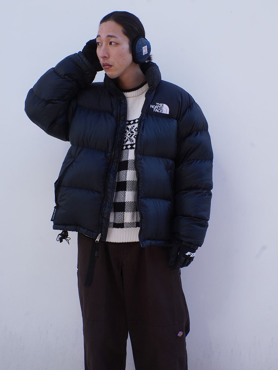 90's THE NORTH FACE 700フィル ヌプシジャケット ブラック 表記(L)