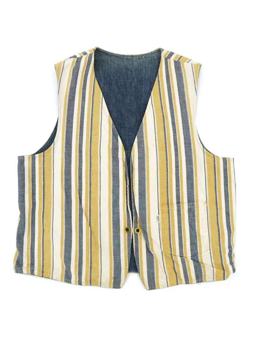 70's Levi's BIG-E デニム×ストライプ 2way ベスト 実寸(M位)
