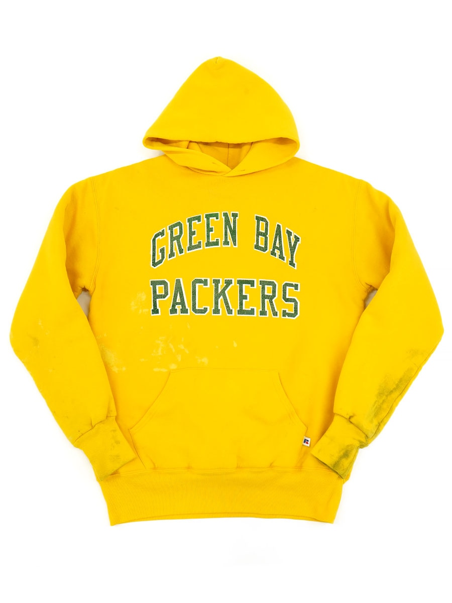 80's RUSSELL ATHLETIC ''GREEN BAY PACKERS'' 裏グレー 2PLY スウェットパーカー 表記(XL) USA製