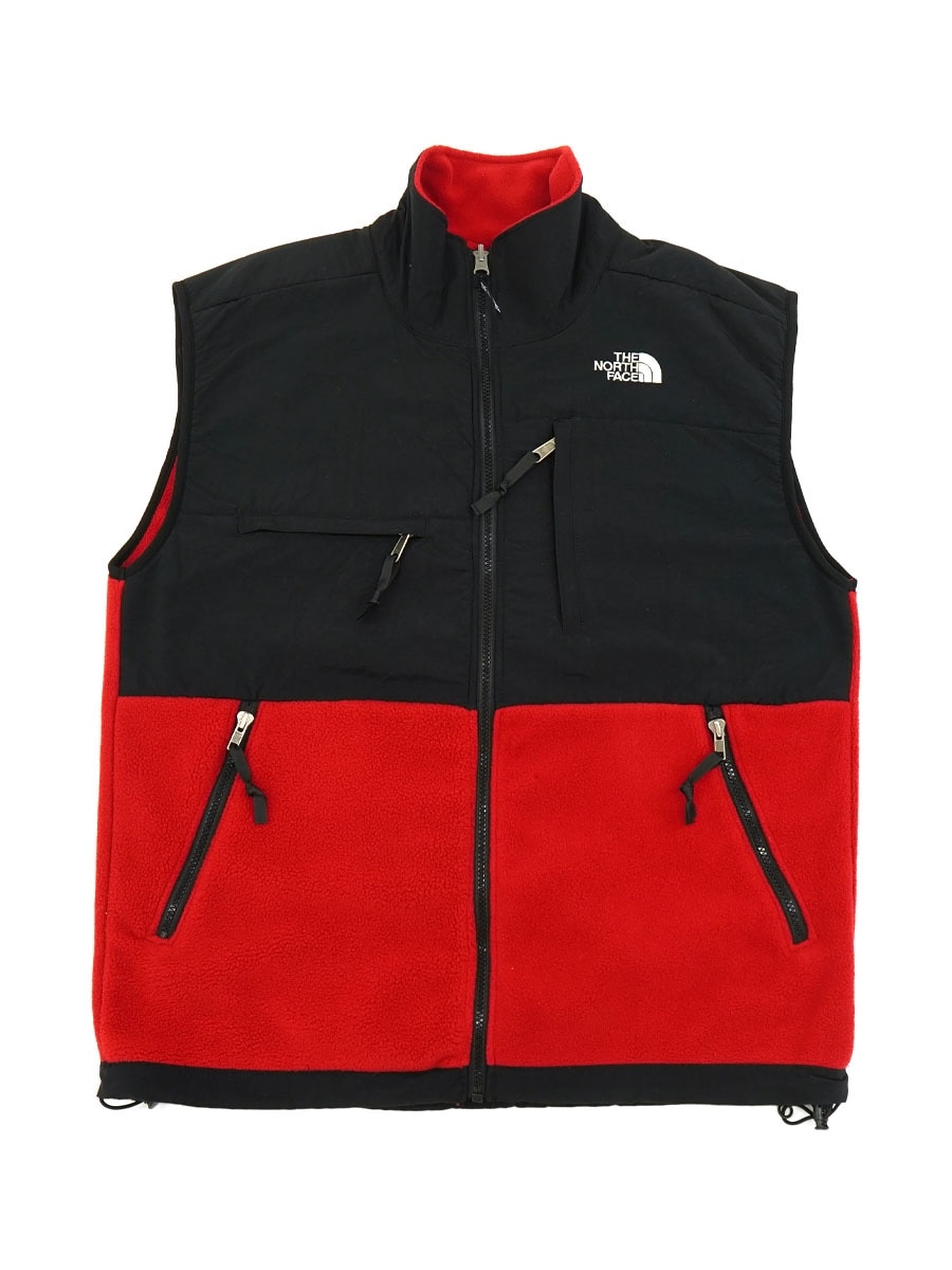 90's～ THE NORTH FACE ''DENALI'' フリースベスト 赤黒 表記(M)