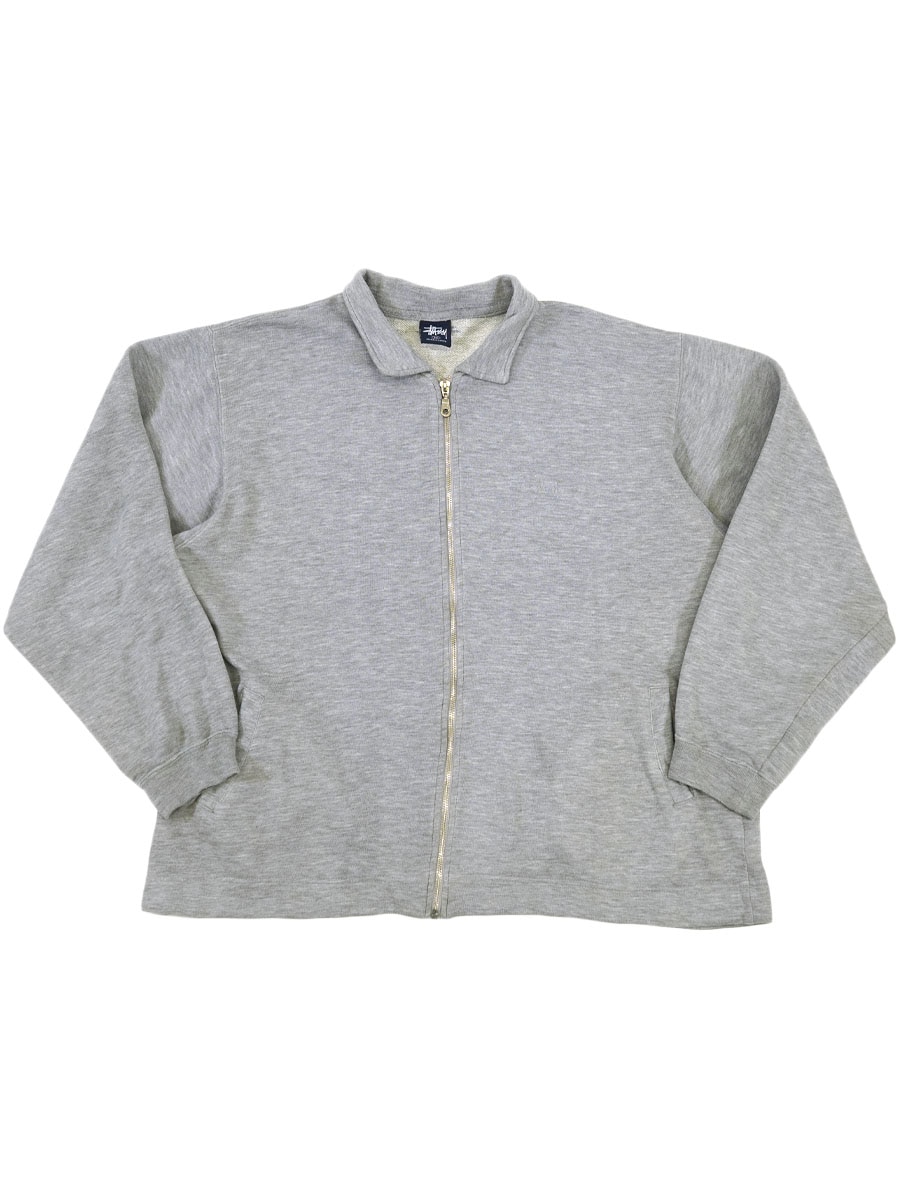 90'S～ STUSSY FULL ZIP SWEAT SHIRT GREY (SIZE.MEDIUM)