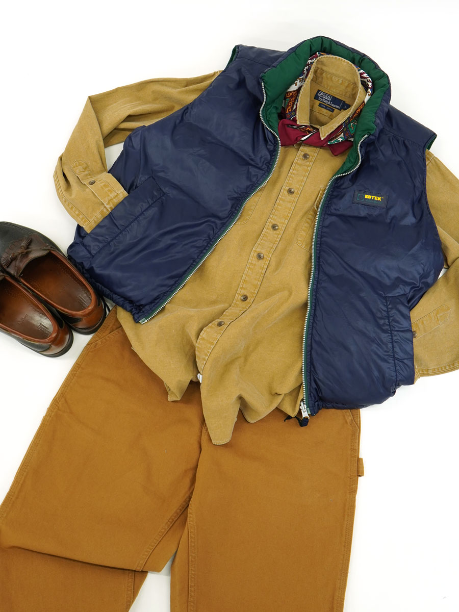 RALPH LAUREN PLAIN COTTON CANVAS LONG SLEEVE SHIRT (SIZE. LARGE)