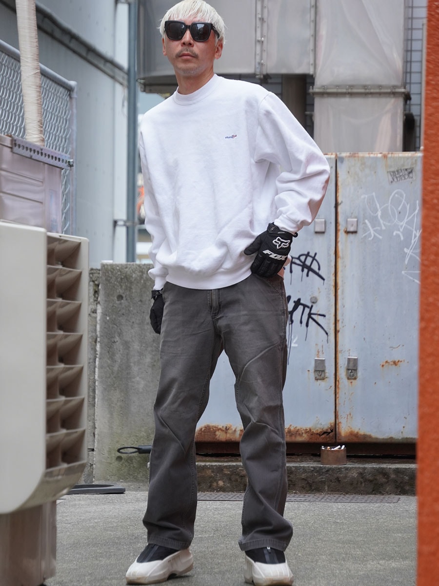 90'S STUSSY ''STUSSY SPORT'' SWEAT SHIRT WHITE (SIZE.LARGE) 