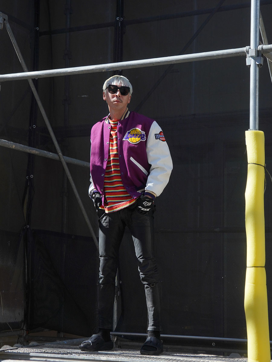 80'S DELONG ''LAKERS'' LEATHER×WOOL VARSITY JACKET PURPLE (SIZE.44) MADE IN USA