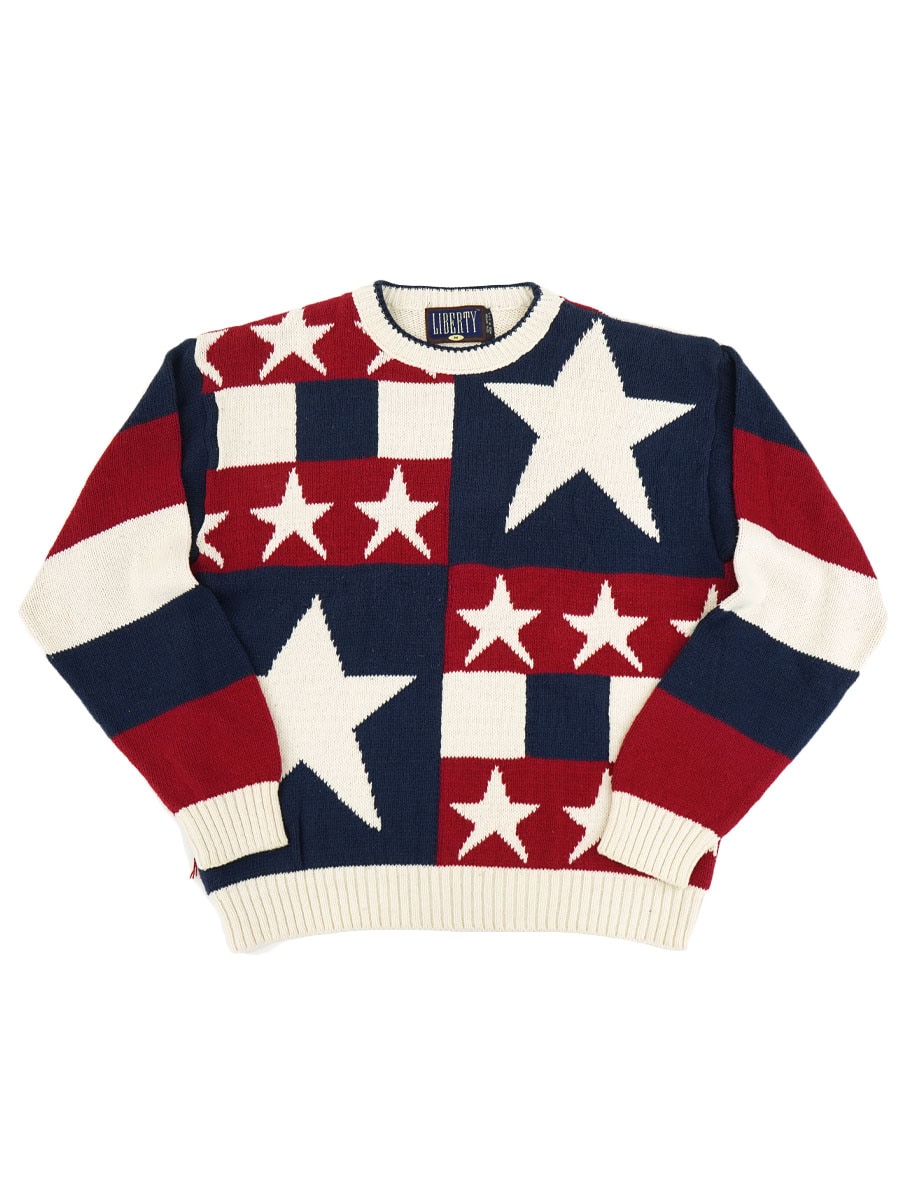 80'S LIBERTY AMERICAN FRAG COTTON SWEATER (SIZE.MEDIUM) MADE IN USA