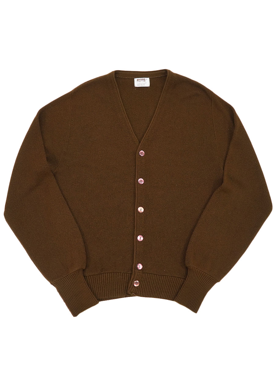 70'S MONTGOMERY WARD KNIT CARDIGAN BROWN (SIZE.MEDIUM) MADE IN USA