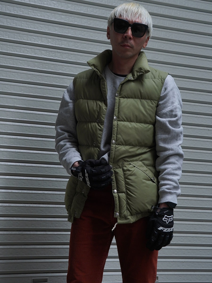 70'S HOLUBAR DOWN VEST TEA GREEN (SIZE.SMALL)