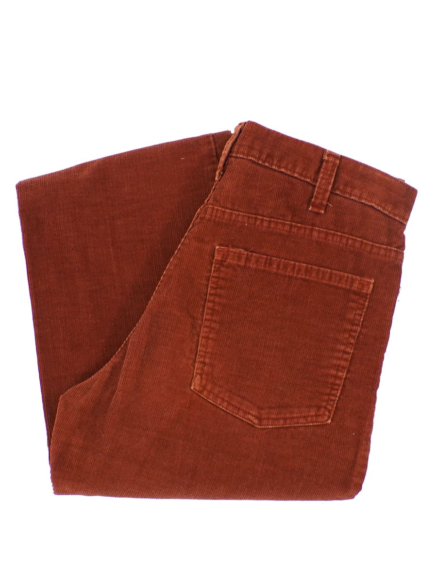 70'S～ J.C.PENNEY CORDUROY FLARE PANTS BRICK RED (APPROX.W30 L30)