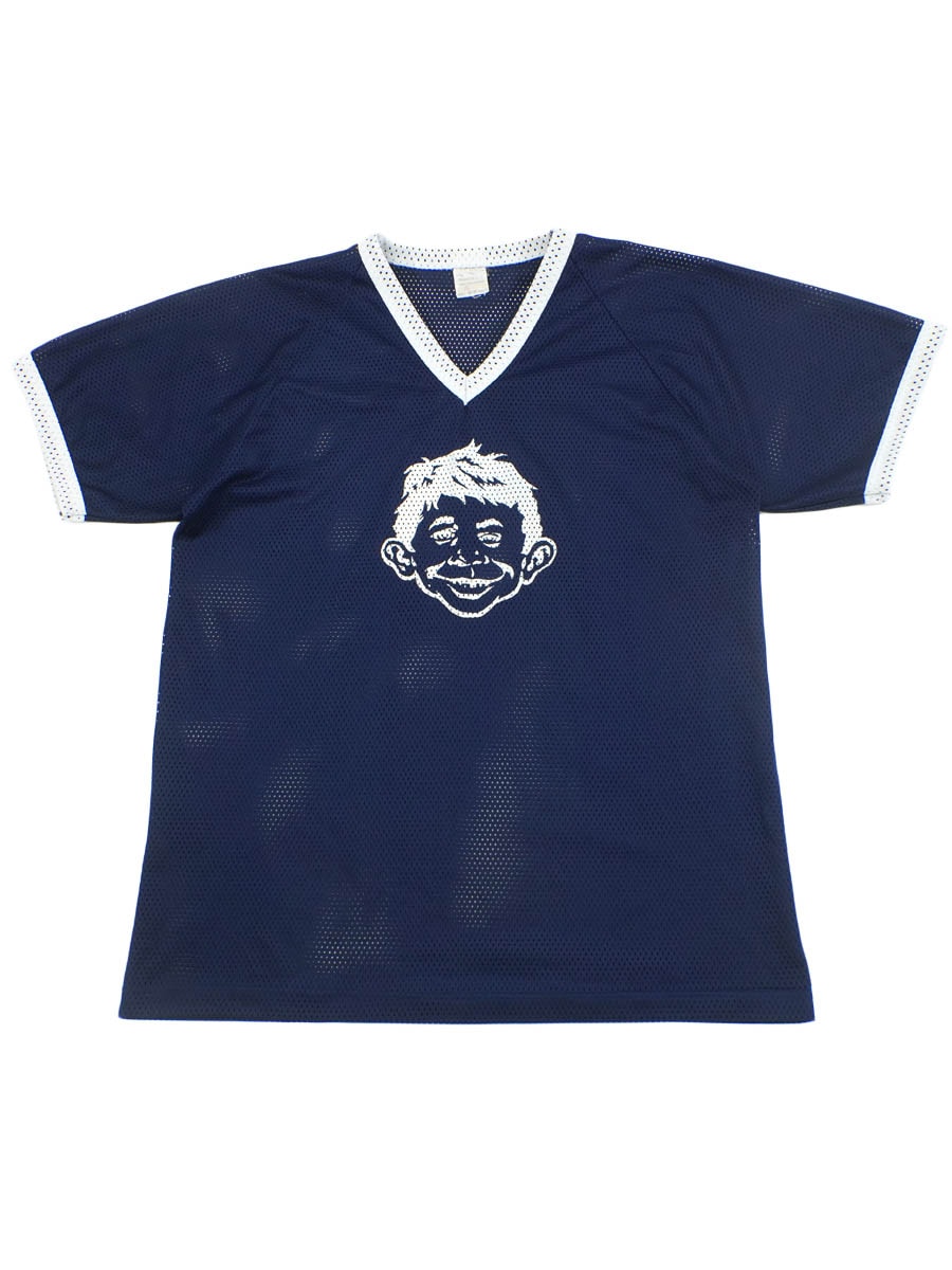 80'S～ CLASSY FASHION ''ALFRED E.NEUMAN'' MESH HOCKEY SHIRT (SIZE.MEDIUM)