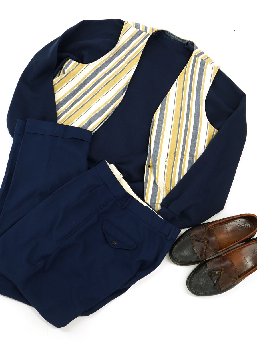 90'S TULTEX CREW NECK SWEAT SHIRT NAVY PLAIN (SIZE. 2X LARGE) MADE IN USA