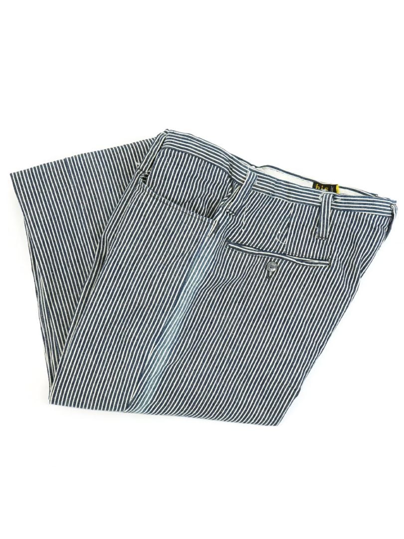 60'S H.I.S SPORTSWEAR STRIPE WORK PANTS (APPROX. W32 L31.5)