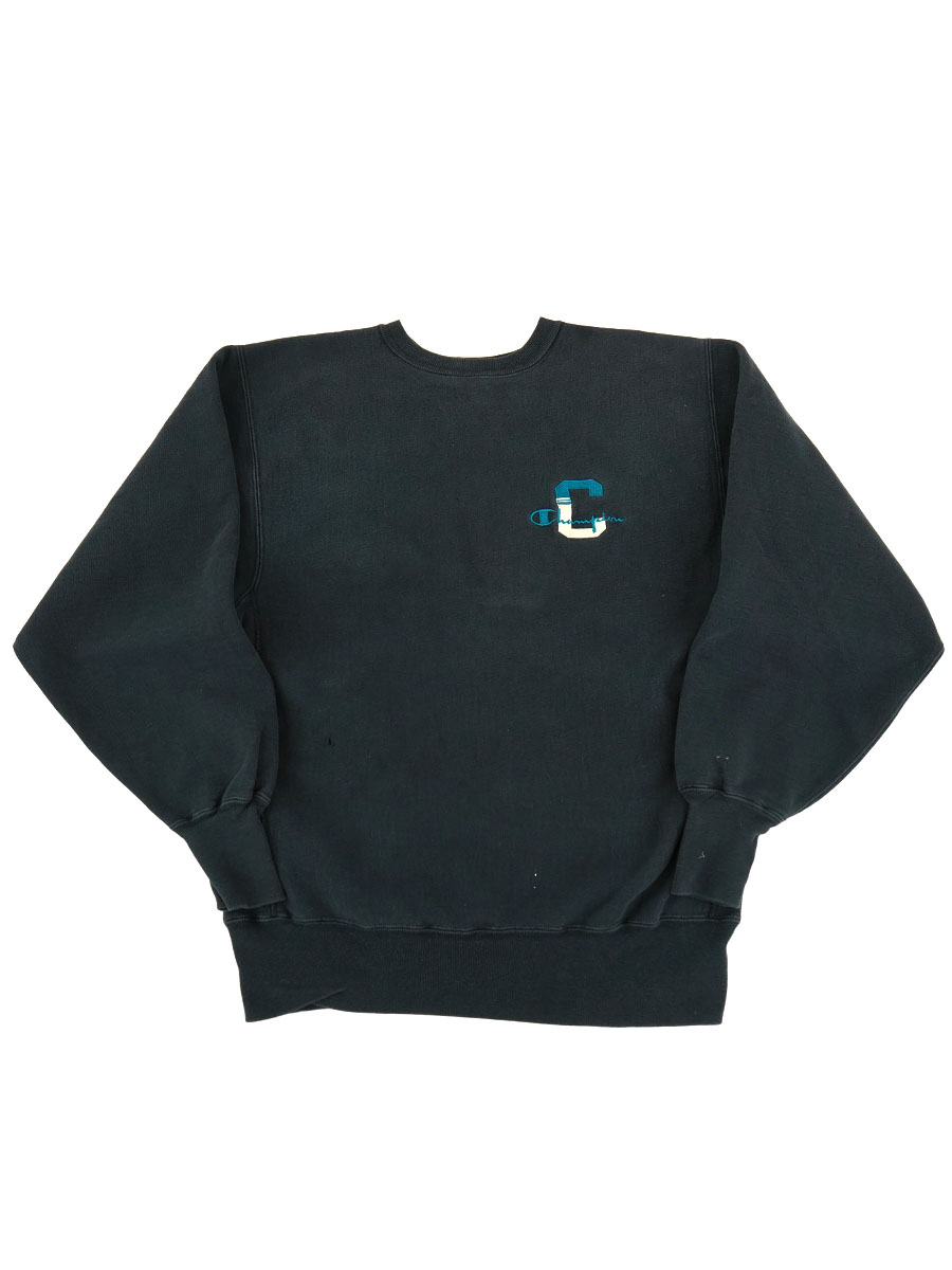 90'S CHAMPION REVERSE WEAVE CREW SCRIPT LOGO BLK (SIZE. X LARGE) MADE IN USA
