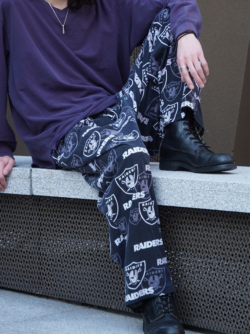 00'S～ NFL TEAM APPAREL ''RAIDERS'' 100％ COTTON PAJAMA PANTS (SIZE.X LARGE)