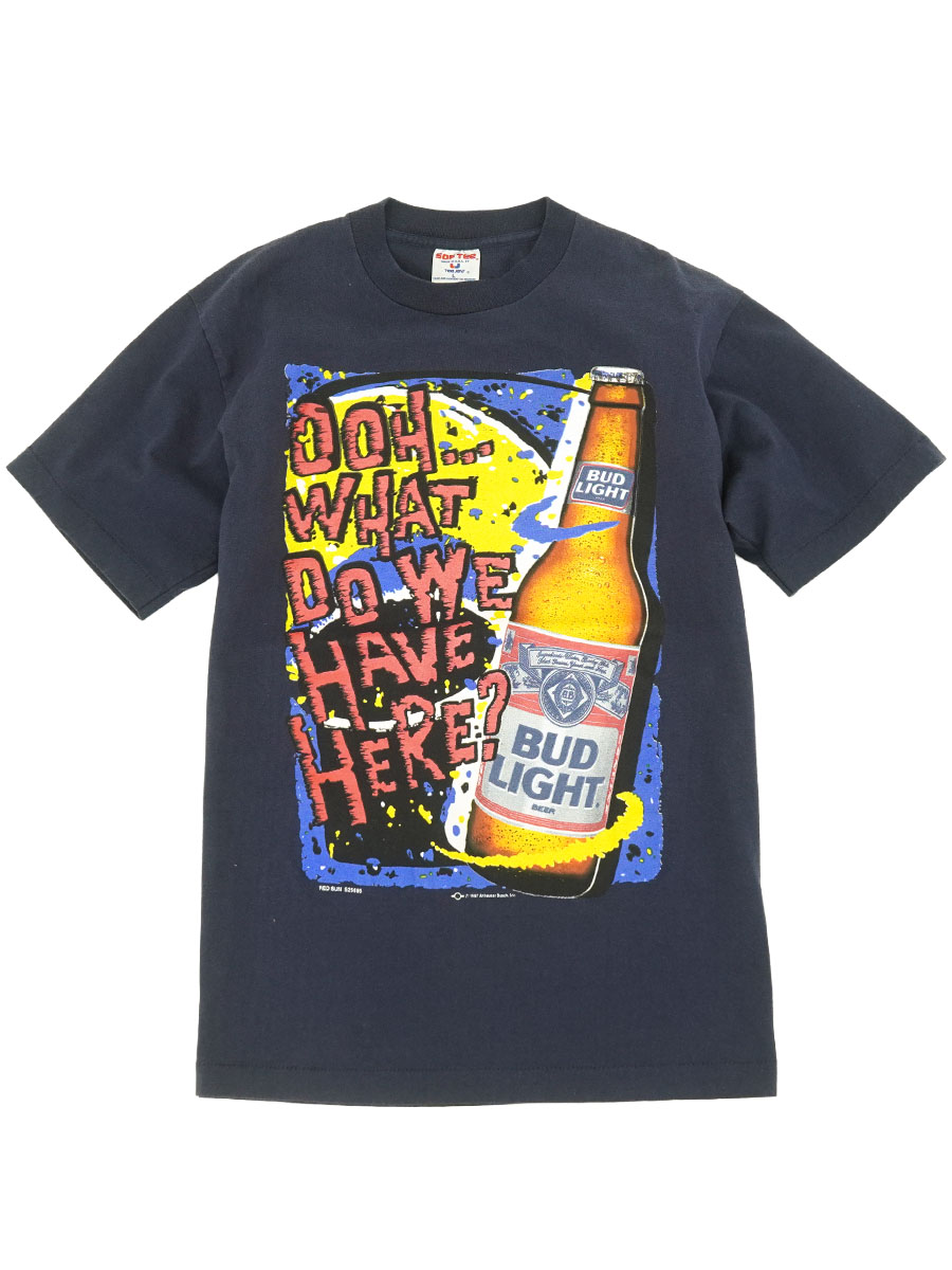 90'S SOF TEE ''BUD LIGHT'' T SHIRT NAVY (SIZE.LARGE) MADE IN USA