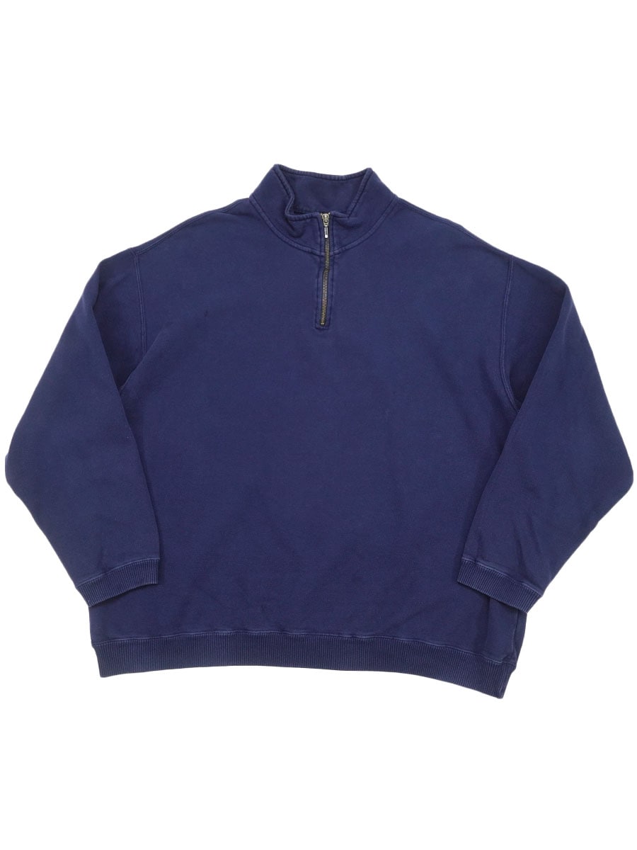90'S EDDIER BAUER EBTEK HALF ZIP SWEAT SHIRT NAVY (SIZE.LARGE)