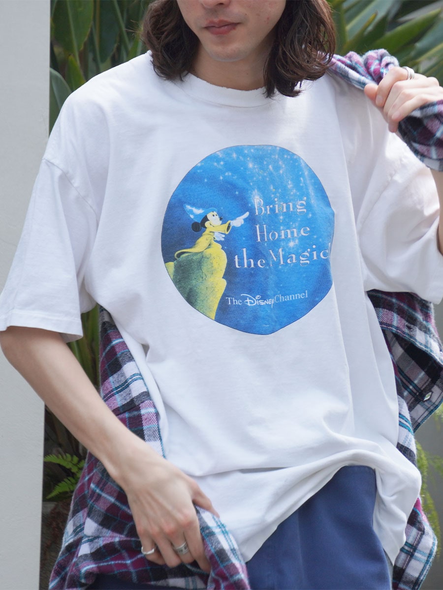 90'S HANES THE DISNEY CHANNEL ''BRING HOME THE MAGIC!'' T SHIRT WHITE (SIZE.X LARGE) MADE IN USA