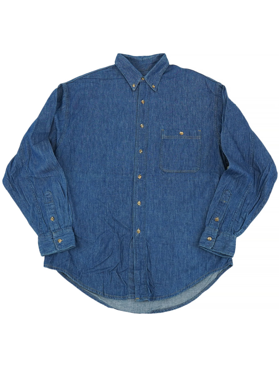 80'S EDDIE BAUER DENIM B.D. SHIRT (SIZE. LARGE) MADE IN USA