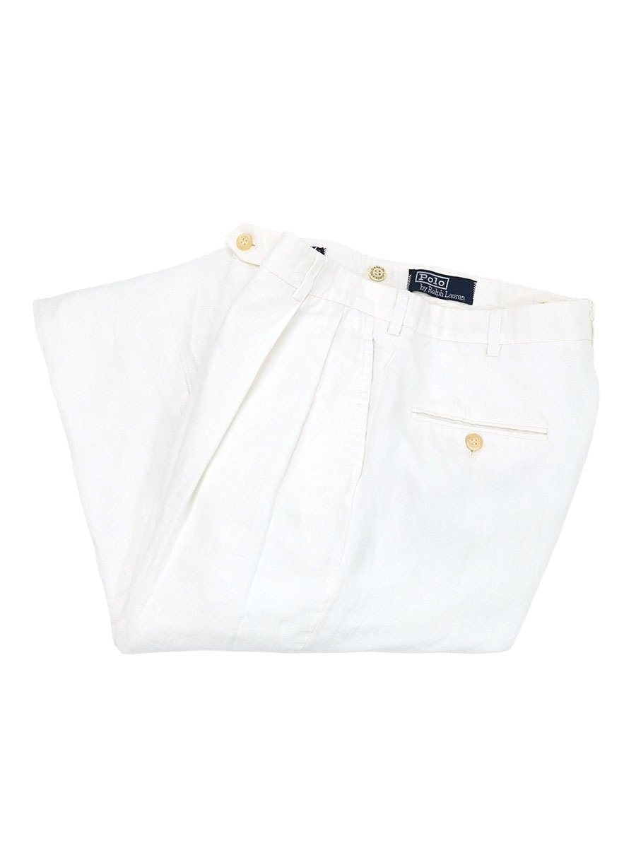 80'S RALPH LAUREN LINEN SLACKS (APPROX.W31 L32)