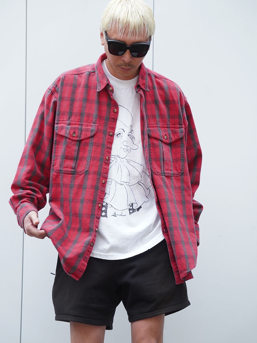 FILSON RED X BLK 100%COTTON PLAID CHECK L/S SHIRT (SIZE. X LARGE) MADE IN USA