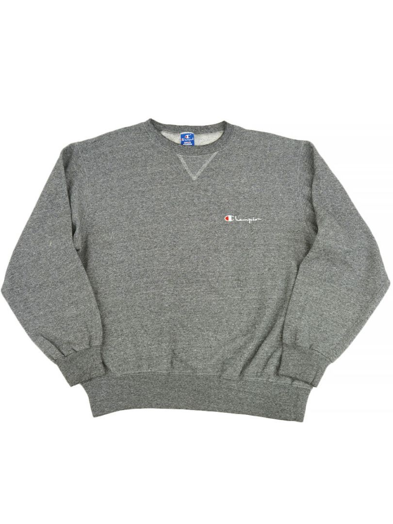 90'S CHAMPION FRONT V SCRIPT LOGO SWEAT SHIRT SALT&PEPPER (SIZE. X LARGE)