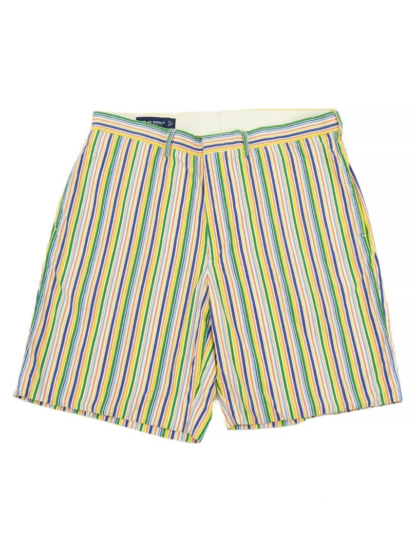 90'S POLO GOLF RANDOM STRIPE 100% COTTON SHORTS (SIZE.W36)