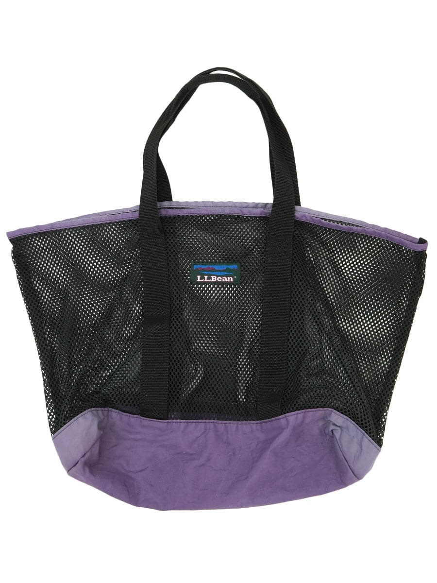 90'S L.L.BEAN MESH TOTE BAG BLACK/PURPLE