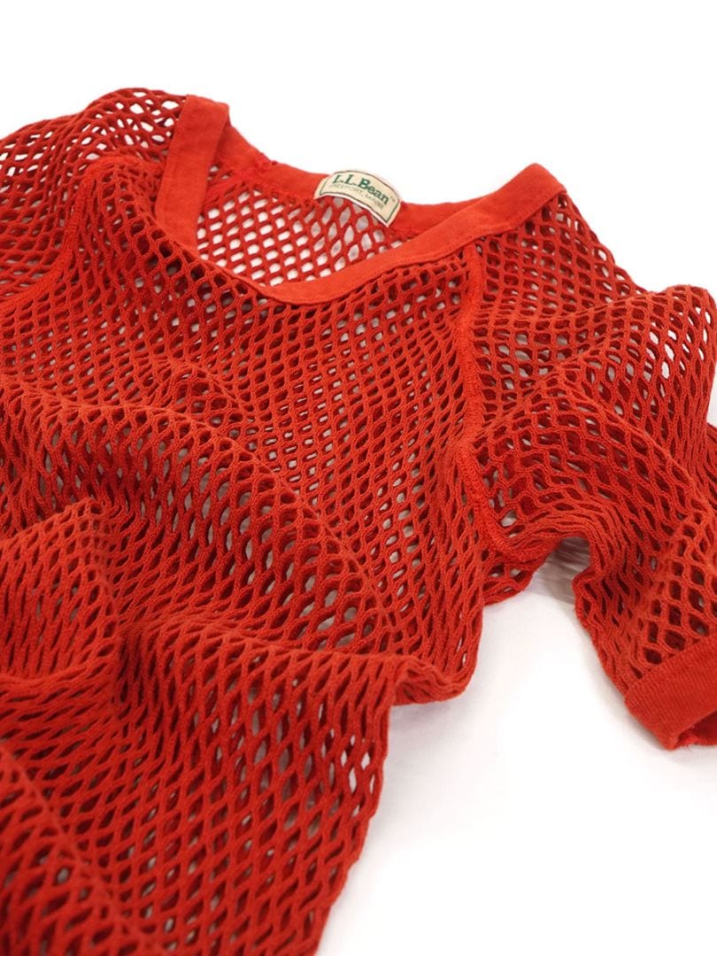 70'S L.L.BEAN FISH NET TOP RED (APPROX.LARGE)