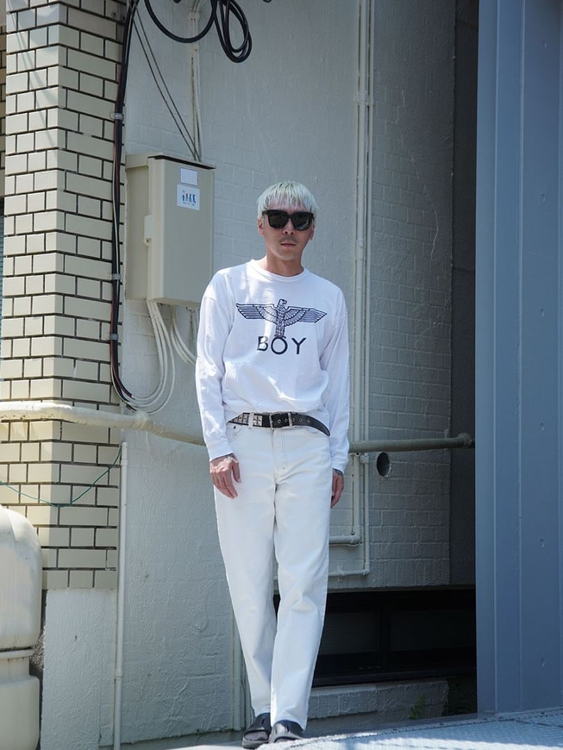 90'S BOY LONDON LONG SLEEVE T SHIRT WHITE (SIZE.X LARGE)