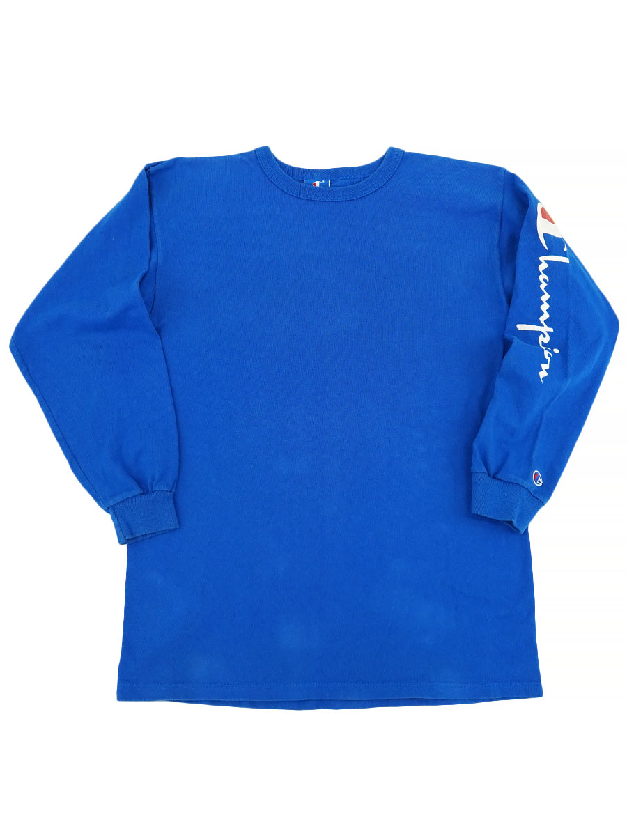 90'S CHAMPION SCRIPT LOGO L/S T SHIRT (SIZE. LARGE) MADE IN USA